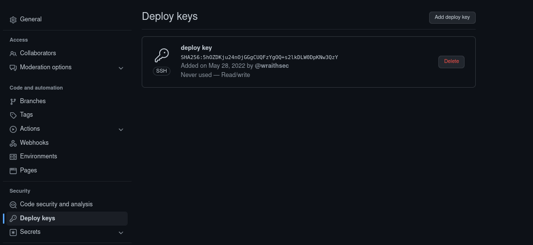 Deployed Key